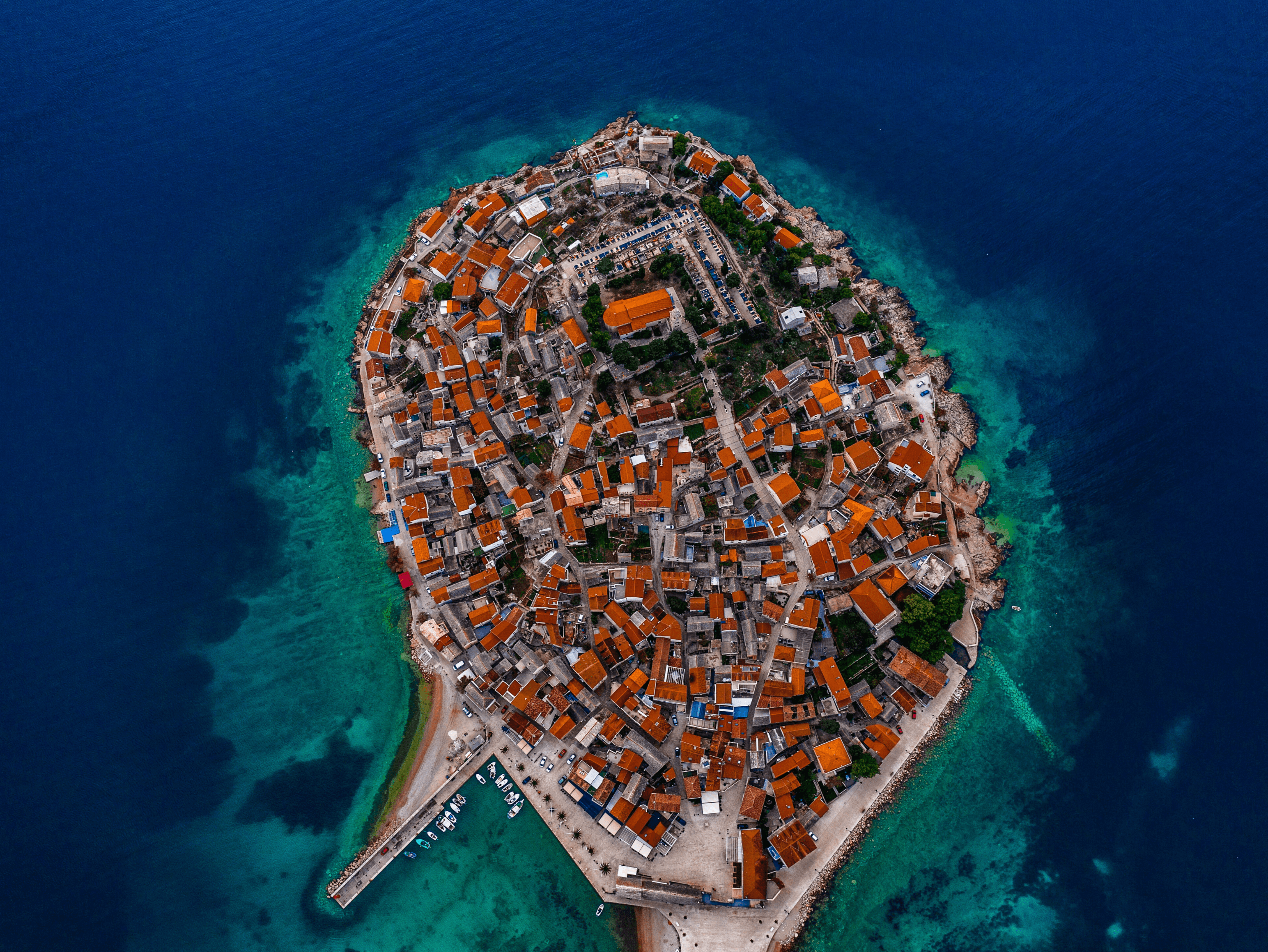 Top view of Croatian Islands